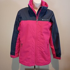 Columbia Girls L 14-16 Women XS-S Omni-Tech Interchange Jacket 3-n-1 Pink Blue