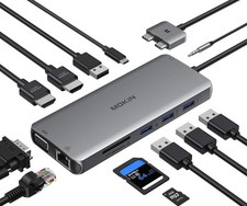MacBook Docking Station Dual Monitor HDMI Adapter,12 in 1 USB C Adapters for ...