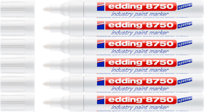 6x edding 8750 Industrie Lackmarker weiß