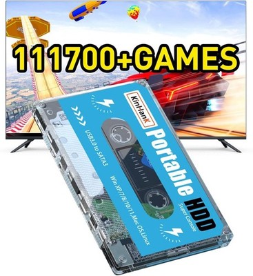 500G Portable External Game Hard Drive Disk, Built-In 111000+ Games, ..