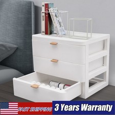 Desktop Storage Box 3-Layer Jewelry Case Rings Earrings Organizer With Drawer