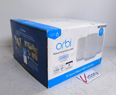 NETGEAR Orbi Robust Smart Home WiFi Tri-Band Mesh WiFi 6 System | RBK763S-100NAS