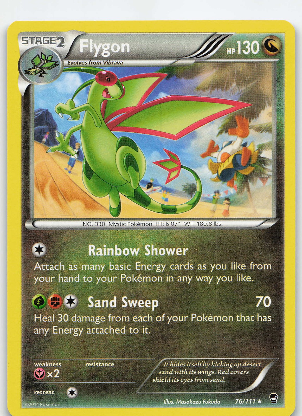 Flygon 76/111 Rare Normal XY - Furious Fists NM Pokémon
