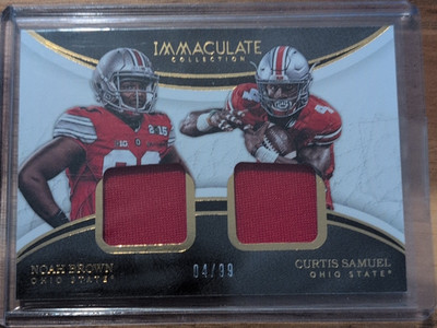 Panini Immaculate Collegiate Noah Brown Curtis Samuel Ohio State Dual Jersey 04 