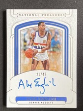 Alex English 2024-25 Panini National Treasures Signatures Auto /49 #SIG-ALX