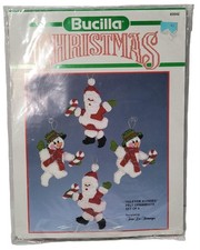 Bucilla Yuletide Buddies Set Of 4 Christmas Felt Ornament Kit 82642 HTF