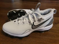 Size 11 Nike Men Force Trout 9 Elite MCS Baseball Cleats White/Silver FZ0884-102