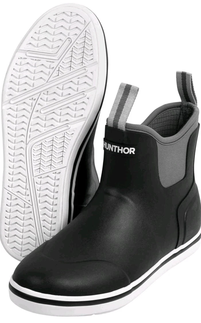 Hunthor Fishing Rubber Boots Mens 10 Black 3mm Neoprene Breathable Rain