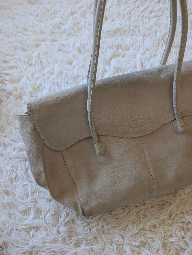 TOD'S Beige Suede Shoulder Bag — image 12