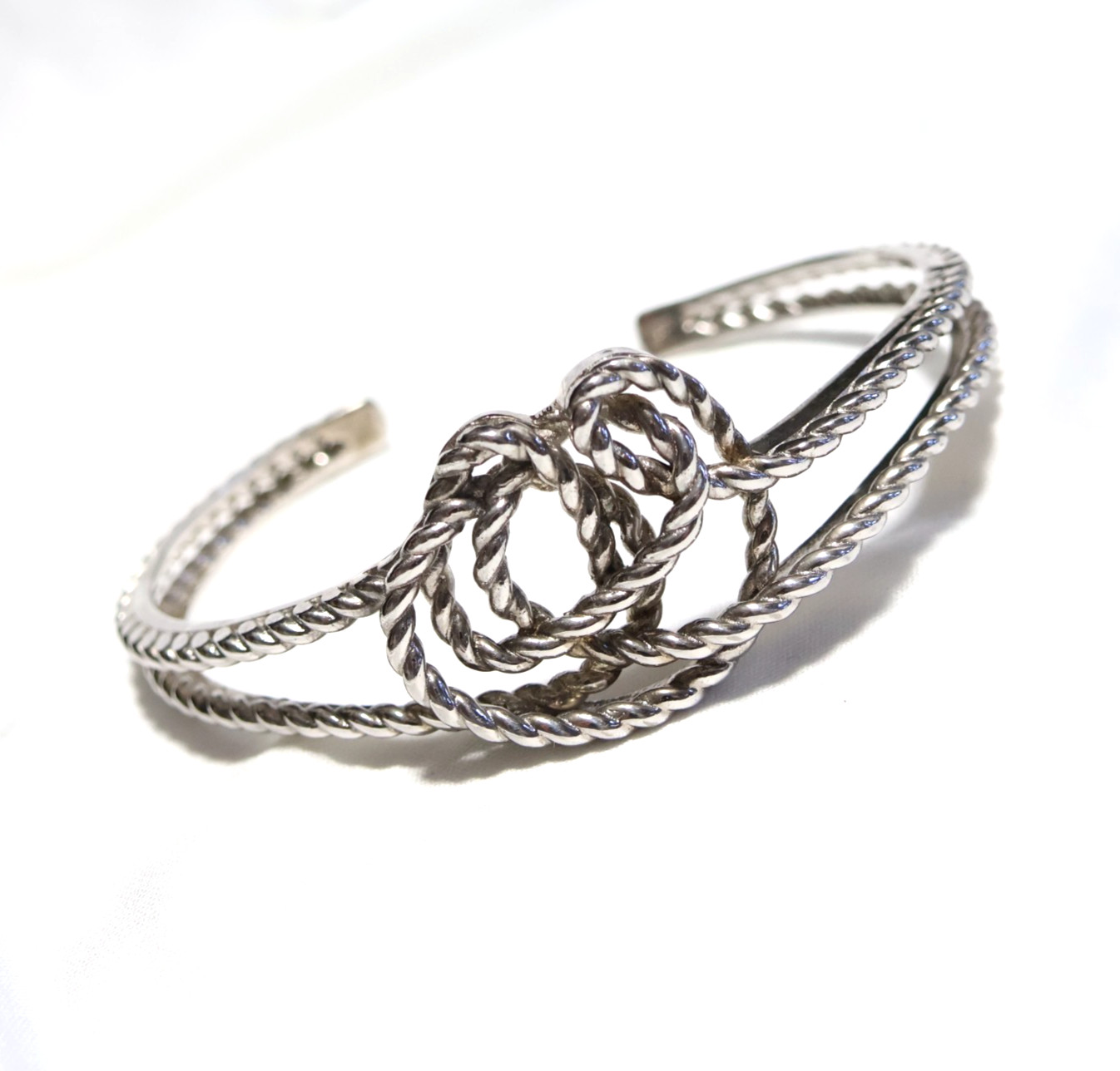 BEAUTIFUL Solid Silver 925 Rope Knotted Design Pa… - image 1