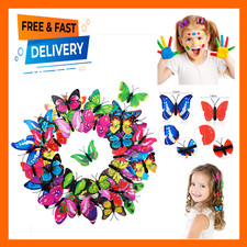 Halloween Butterfly Hair Clips 3D Colorful 6 Colors Pack of 36 Women Girls Kids