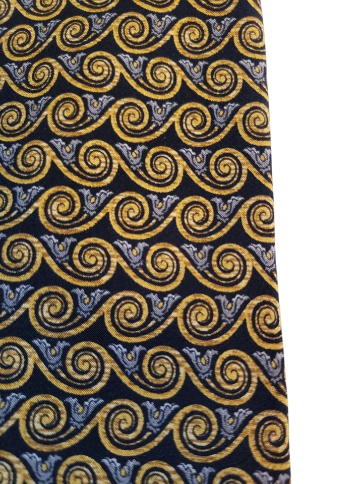 Corbata corbata de diseñador Valentino para hombre de lujo marrón negro gris traje geométrico trabajo Foto 3 de 4