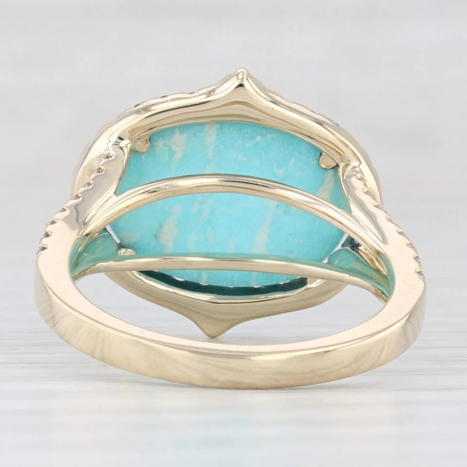 New Doves by Doron Paloma Amazonite Tsavorite Ring 14k Yellow Gold Size 6.75 - Image 4 of 4