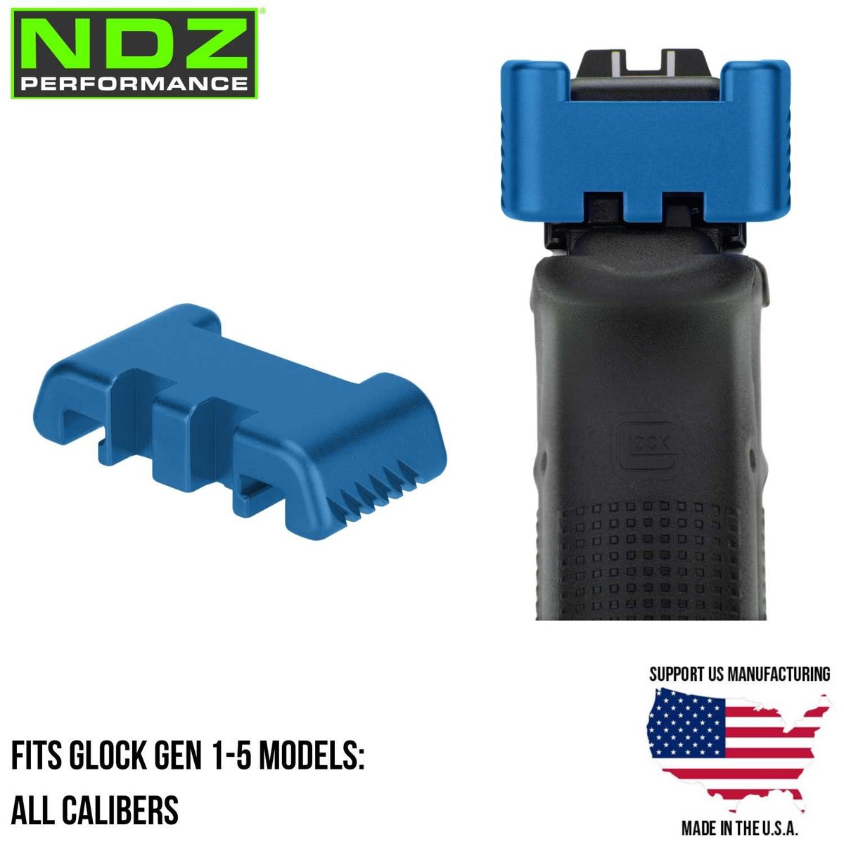 NDZ Glock Gen 1-5 17-45 Slide Racker Back Plate Aluminum Rack