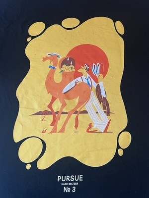 Pursue Adventure T Shirt Hard Seltzer Retro Camel Graphic Size Small Black