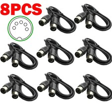8PCS MIDI Cable 5-pin Male to Male 3-Feet Connecting Wire Audio Studio