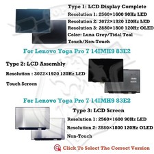 Lenovo Yoga Pro 7 14IMH9 83E20037FR LCD Display Complete Assembly LED/OLED Panel