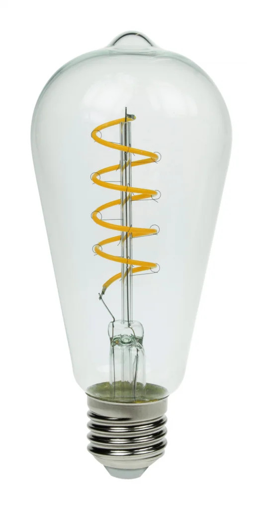 Clear 4w Spiral LED ST64 Dimmable 1800K E27 250lm =25w