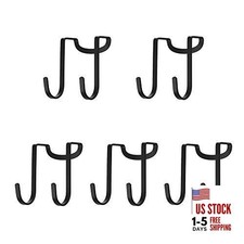 Multi-Use Over Cabinet Hook, 5 Pack, Stainless Steel, Over Door S-5 PACK Black