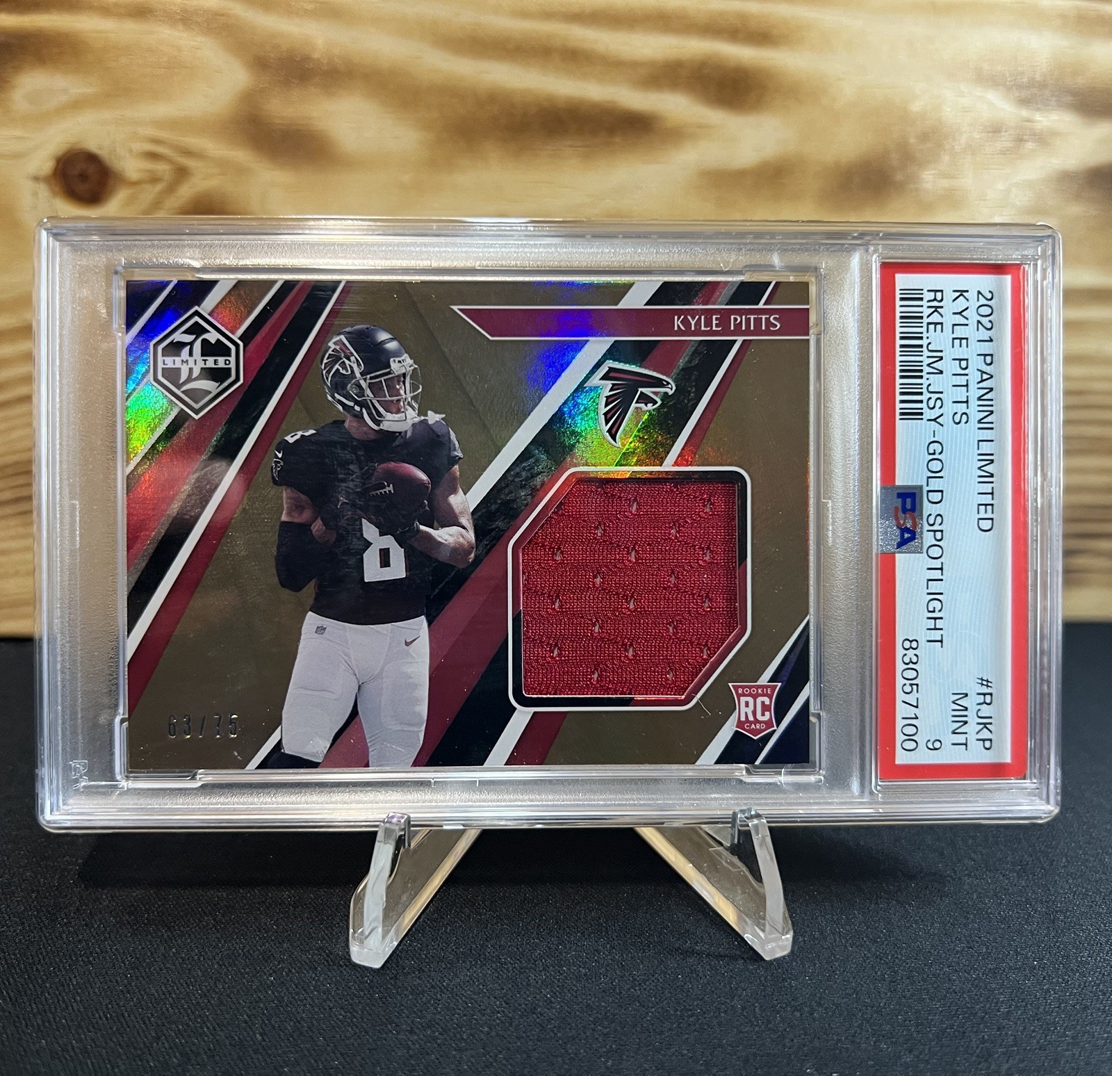 Kyle Pitts Panini Limited Rookie Jumbo Jerseys #RJKP Gold Spotlight