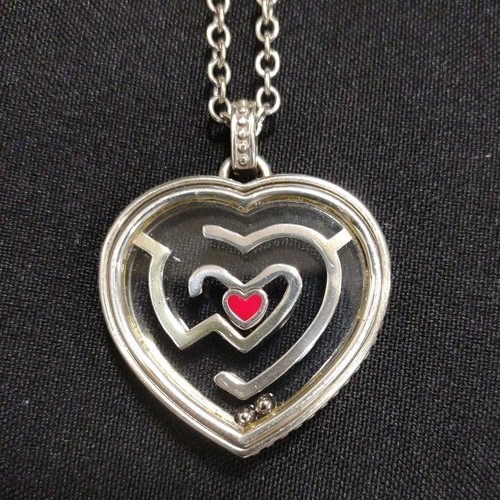 Brighton LABYRINTH HEART Pendant Silver Necklace NWOT