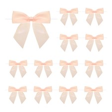 30 Pcs Pre-Tied Bows Satin Ribbon Bows 4.5" Twist Ties Gift Bows Rose Gold