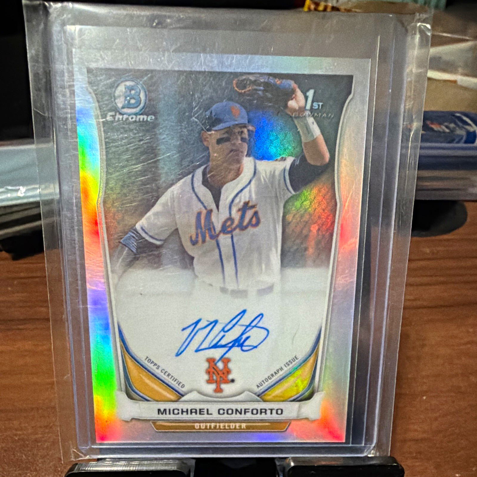 2014 1st Bowman Chrome Auto Michael Conforto Refractor