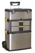 Sealey Mobile Stainless Steel/Composite Toolbox with 3 Compartments