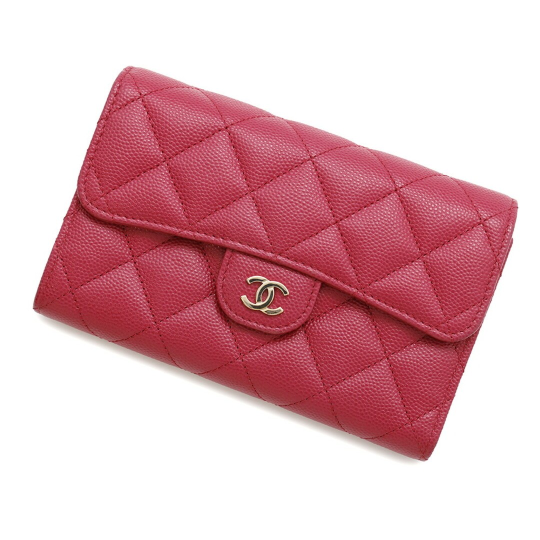 Chanel Matelasse Caviar Trifold Medium Wallet Ap0232