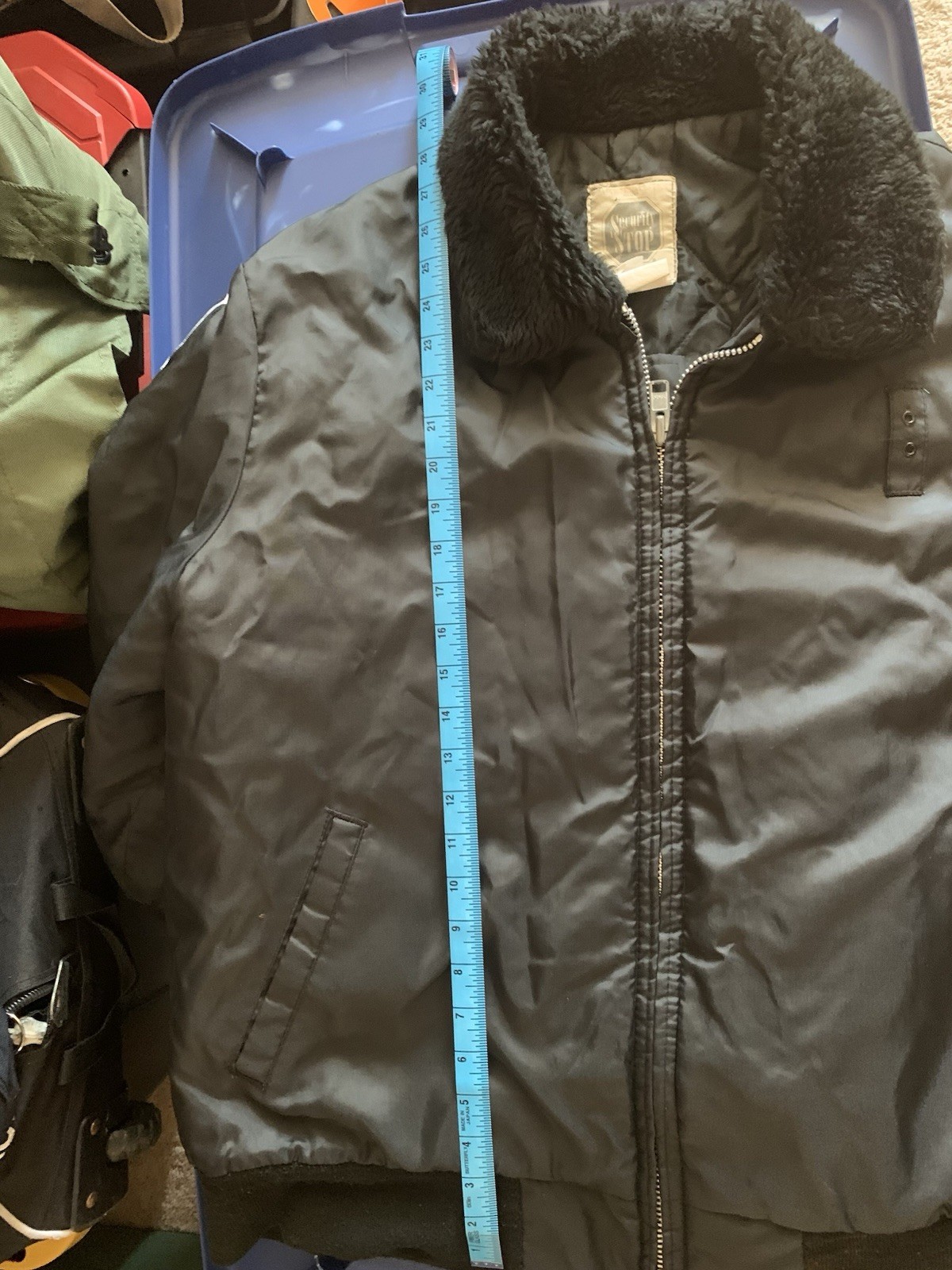 black Security Stop nylon security bomber jacket … - image 11