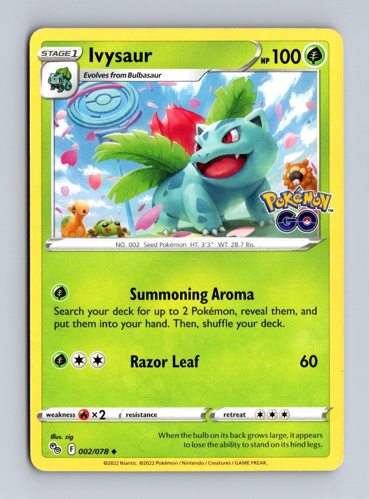 Ivysaur 002/078 Uncommon Pokemon GO Pokemon LP