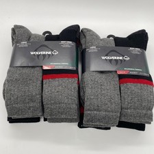 Wolverine Boot Crew Socks Wilderness Thermal 2x 4 Pack 8 Total Gray Mens 7-12