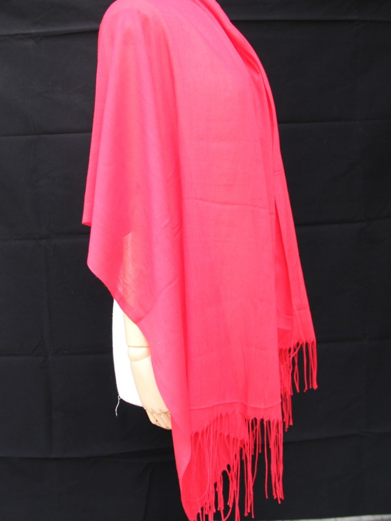 Women’s Bright Solid Red Soft Wrap Shawl Scarf Re… - image 5