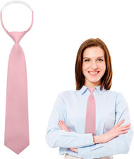 Womens Tie Pre-Tied Necktie for Women Black Tie for Women Adjustable Girl Unifor