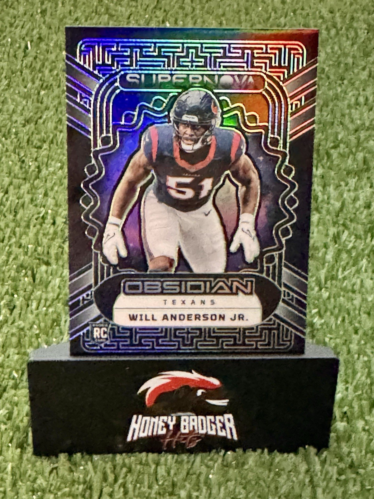 2023 Obsidian Will Anderson Jr. Supernova Electric Etch Green /35 SP Rookie RC