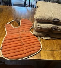 ￼ Vintage Baseball Bases (straw filled)  And Catchers Gear 1940s Style