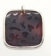 SILPADA Sterling Silver PEARL-ETCHED SHELL & ABALONE Pendant