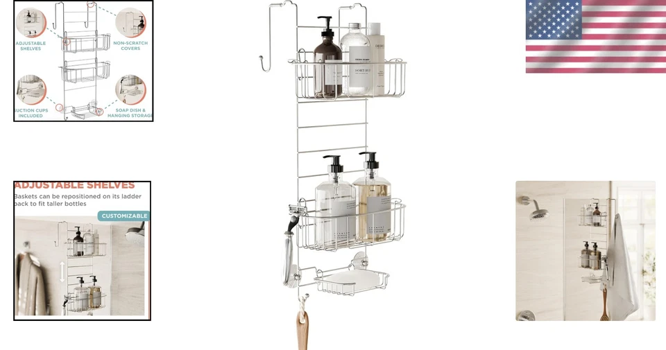 Stainless Steel Shower Caddy Organizer - Image 2 of 4
