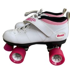 Chicago Skates Bullet Women White Pink Speed Roller Skates Size 8 pre owed