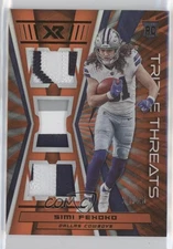 2021 Panini XR Rookie Triple Threats Materials Orange /25 Simi Fehoko RC