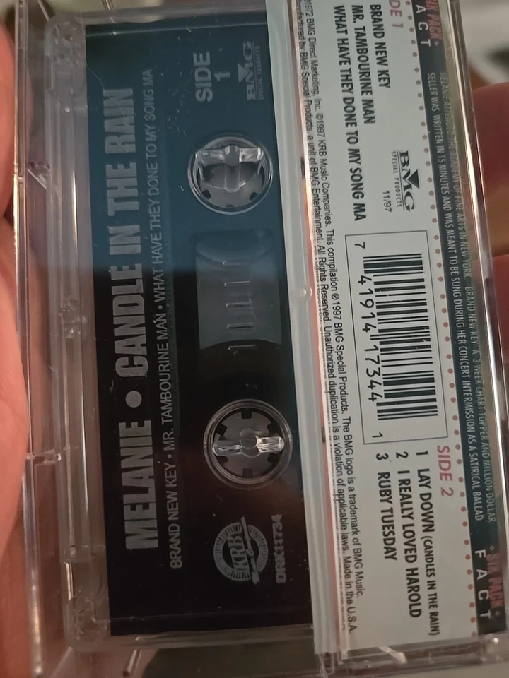 Candles in the Rain by Melanie - Six Hits - (Cassette, 1997, BMG) - Image 3 of 3