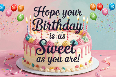 A5 Hope Your Birthday Is As Sweet As You Are Greeting Card Friend Cakes Love Uk