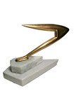 Global Views Gold Arrow Sculpture w/Marble Base Statuette Art Deco Made In India