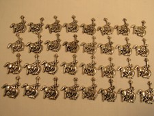 Vintage Metal Cowboy Bronco Buster Decorative Emblems 32 Pieces 1 1/2 Inches