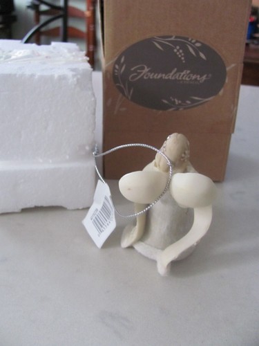 Weihnachtsengel Vaterunser betend hängend Ornament FUNDAMENTS Enesco Box - Bild 3 von 4