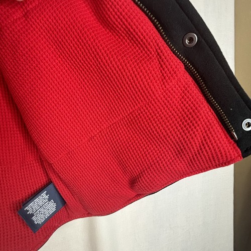 Polo Ralph Lauren Vest Boys Medium 10-12 Black Red Thermal Waffle Lined Jacket - Picture 8 of 19