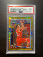 GIANNIS ANTETOKOUNMPO 2020 OPTIC ALL-STAR GOLD PULSAR PRIZM #9/10 PSA 9 MINT