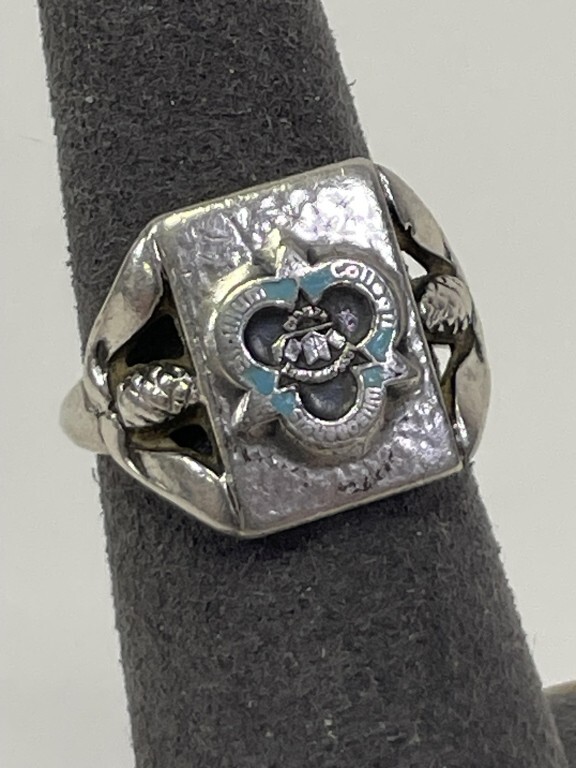 1940 Georg Jensen Sterling Wilson College Class Ring Size 5.5