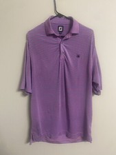 FootJoy Men s Golf Polo Shirt Size Medium Short Sleeve Pink Purple Striped