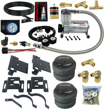 Air Helper Spring Load Level Kit Bolt On White Gauge Fits 2001-10 Silverado 2500